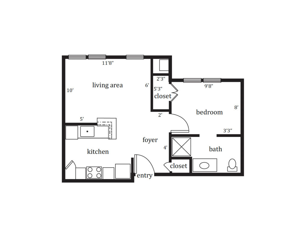Independent Living Regent Studio floor plan image.